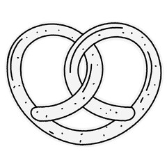 pretzel with sprinkles line art