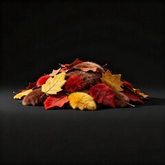 Fuzzy autumn leaves pile