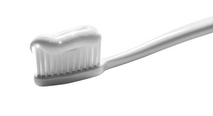 Toothbrush with Shiny Toothpaste Close-up Isolated Cutout Transparent PNG