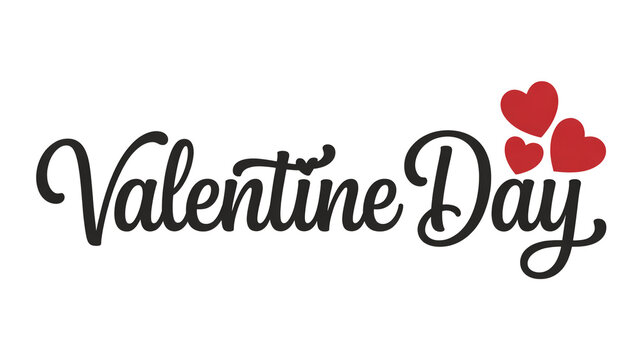 Valentine day lettering with hearts for greeting card design template