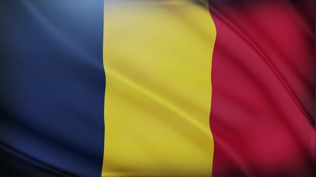 Flag of chad displaying vertical blue, gold, and red stripes. Great for cultural presentations, travel brochures, historical articles, and educational materials.