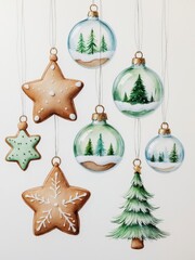 Christmas Cookies and Ornaments Illustration