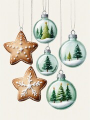 Christmas Cookies and Ornaments Illustration