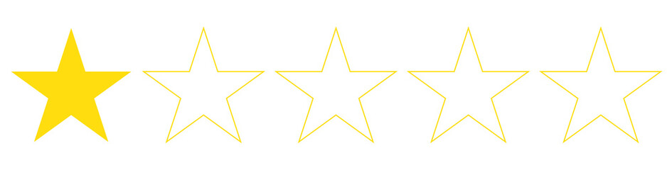 Obraz premium One-star product rating review flat icon for apps and websites