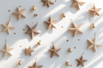 Golden Star Christmas Background