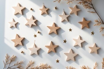 Golden Star Christmas Background