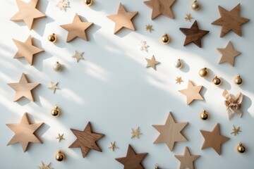 Golden Star Christmas Background
