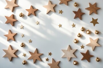 Golden Star Christmas Background
