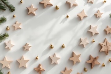Golden Star Christmas Background