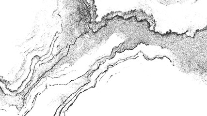 Black and white abstract topographic map lines and dots pattern background