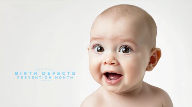 National Birth defects prevention month. little child video.