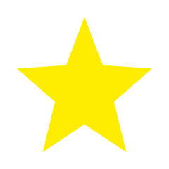 Yellow star icon isolated on white background