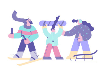 Winter activities and sport concept