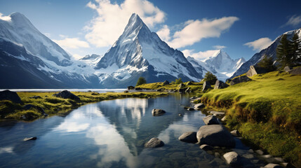 Obraz premium mountain lake in winter