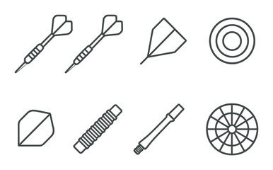 Obraz premium Monochrome darts set with flights and target designs