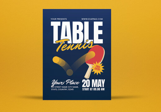Blue Bold Table Tennis Flyer Layout