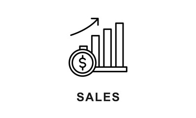 Sales vector icon isolated on white background