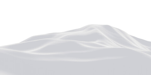 3D White snowy mountain. Snow terrain