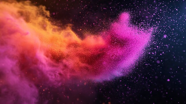 A mesmerizing swirl of colorful powder creates a dynamic and abstract background with a sense of movement