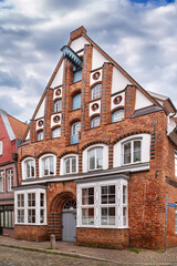 Street in Luneburg subsidence areas, Germany