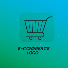 e-commerce logo template nice shopping card