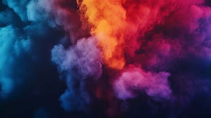 Colorful smoke swirls in an abstract dance, creating a captivating and dynamic background with depth