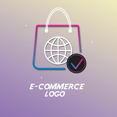 e-commerce logo icon, template