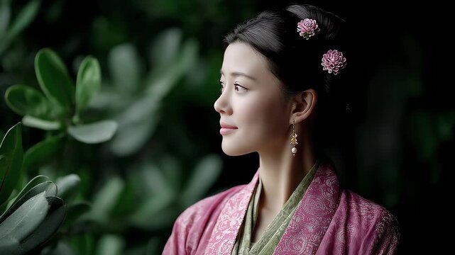 A Glimpse of a Smiling Tang Dynasty Lady