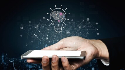 AI innovation with neural network and digital transformation. AI innovation drives automation, powers ideas, AI innovation enhances SEO, and AI innovation enables global connection. Marrow