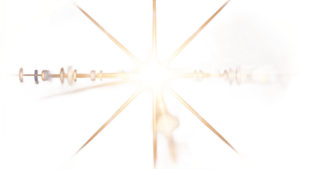 Abstract Luminous Cross with Fluid Organic Shapes and Bright Central Light on Green Background