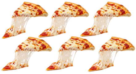 Delicious slices of cheesy pizza with toppings 1.