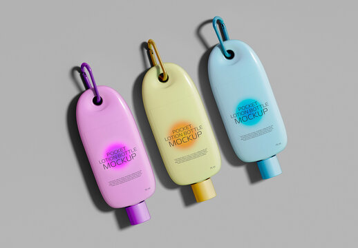 Pocket Lotion Bottle Set Mockup