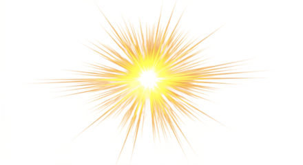 Bright starburst light explosion with radiating yellow and orange rays against a dark green abstract background.