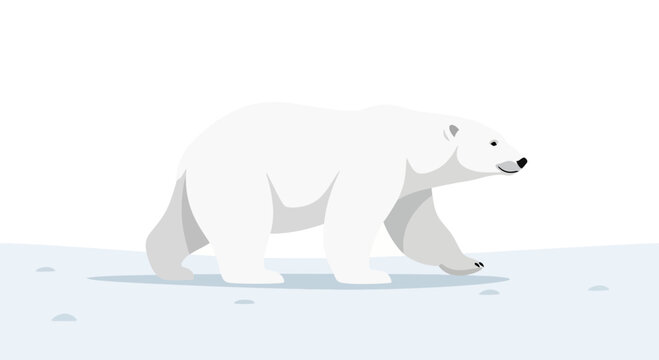 Majestic polar bear walking gracefully across the arctic snow, a symbol of resilience and the beauty of nature, originally a scalable vector graphic