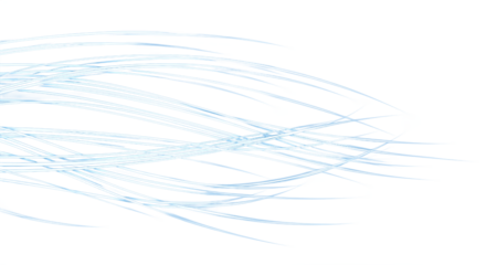 Abstract dynamic blue and white lines and splashes flowing on a dark green background, fluid motion graphic design element.