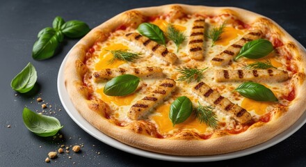 Gourmet Pizza with Grilled Chicken