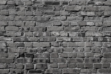 gray background, in the photo the texture of an old brick wall
