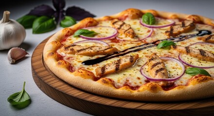 Cheesy Pizza Perfection on a Wooden Board