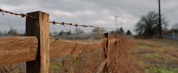 The broken fence shows property invasion and trespassing worries in a simple way