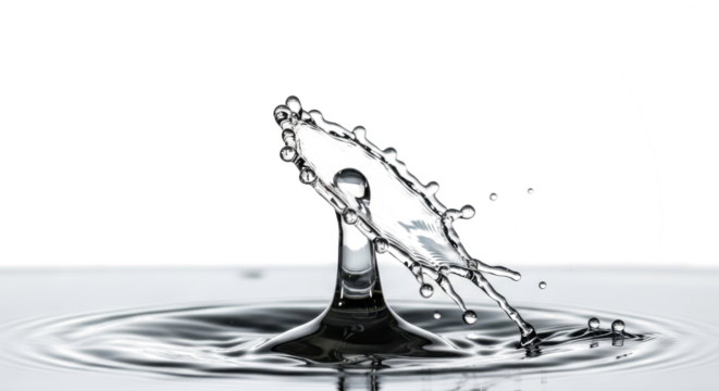 Blue water splash water drop collision creating splash
