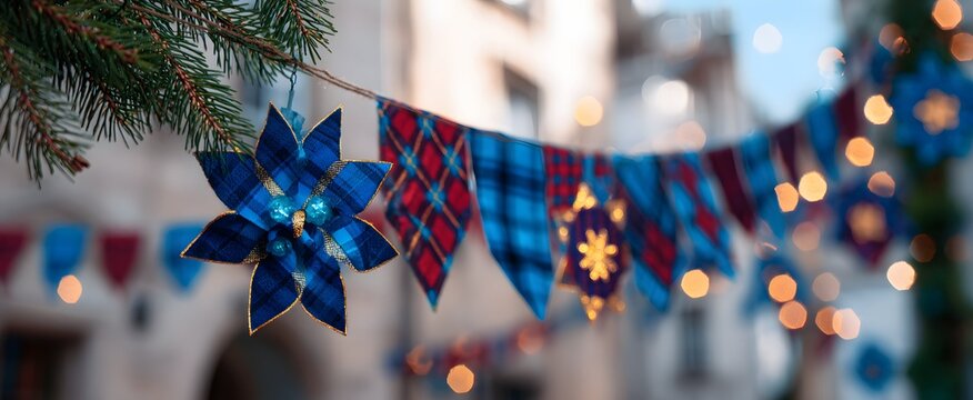 St Andrews Day decorations dance like tartan flames with iconic Scottish symbols.