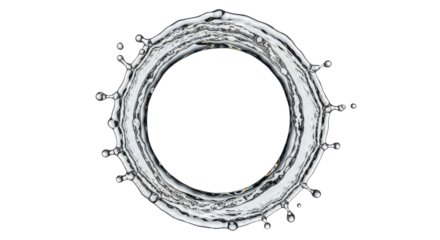 Blue water splash circular water splash forming a ring