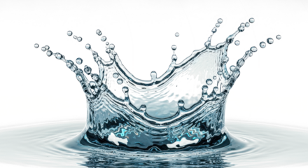 Blue water splash crown splash of water