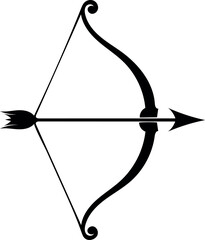 Traditional recurve bow and arrow ready for action