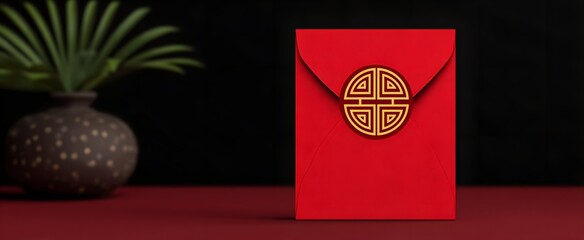 The vibrant red envelope represents exciting Chinese shopping festival discounts.