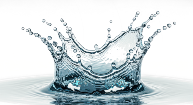 Blue water splash crown splash of water