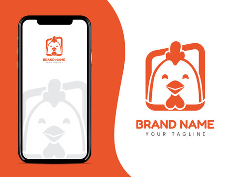 chicken logo and minimalist window design