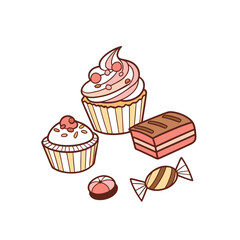 vector illustration of a cupcake