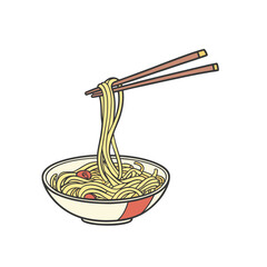 vector illustration of a bowl of noodles