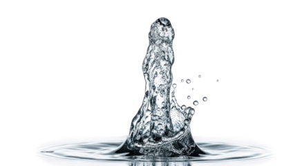 Blue water splash a powerful vertical jet of water erupting from a surface